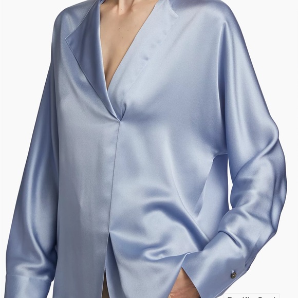 VINCE Pacific Opal Silk Dolman Draped Blouse size XS new w tags $365 - Picture 7 of 15